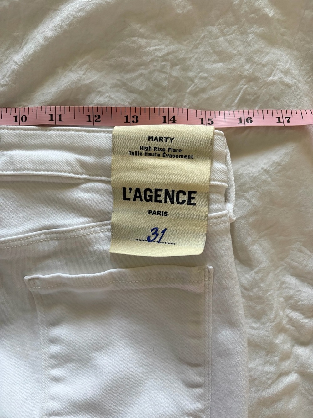 L’Agence Women’s White Marty Ultra High Rise Flare Jeans Size 31 NWT - Picture 8 of 10